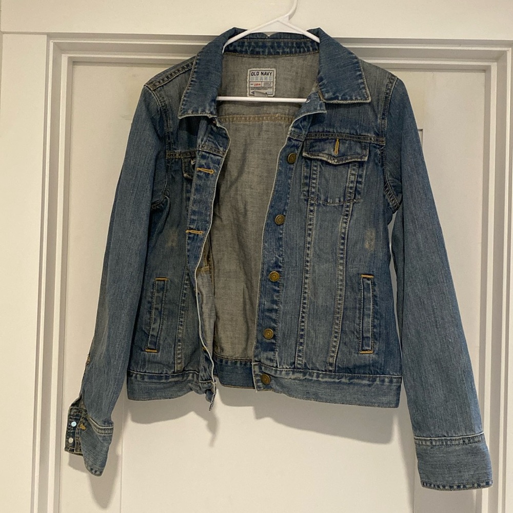 Old navy distressed jean jacket